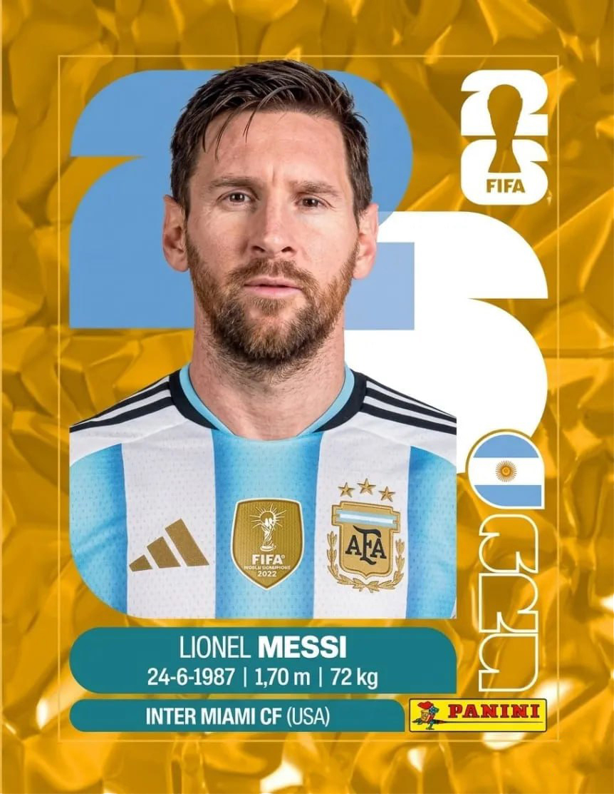 Figurita Dorada de Messi
