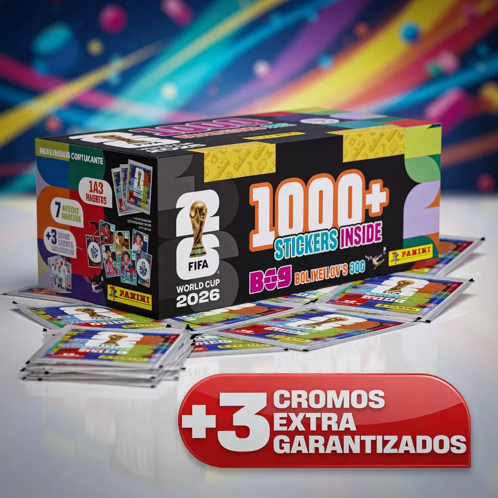 Caja XL Panini con 1000+ figuritas FIFA 2026