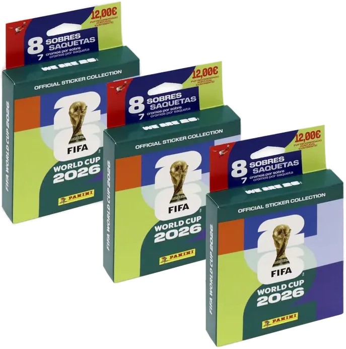 Pack 3 cajas de 8 sobres FIFA 2026